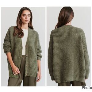 Jenni Kayne Olive Green Alpaca Cocoon Cardigan